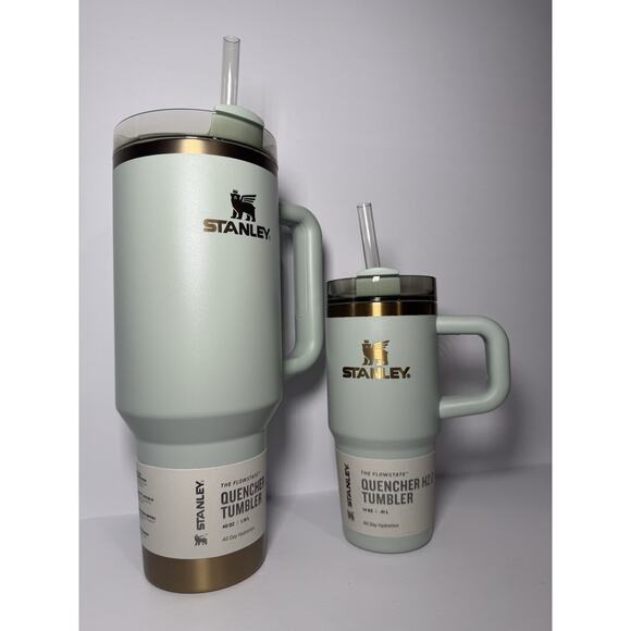 Stanley Comfort & Joy Collection GILDED CELADON Samsies Sip 40/14oz Set NWT NIB - Picture 1 of 13